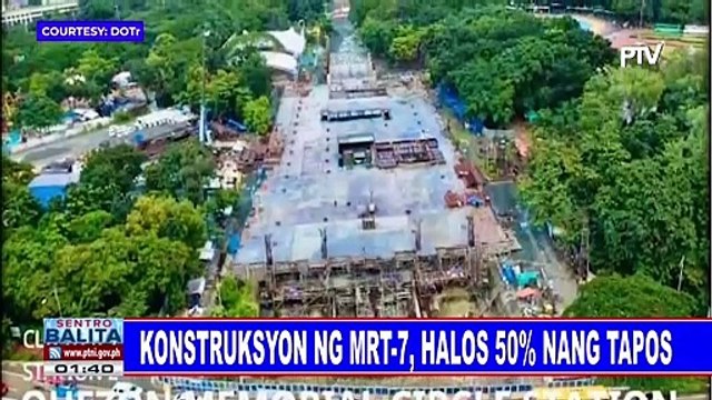 Konstruksyon ng MRT-7, halos 50% nang tapos