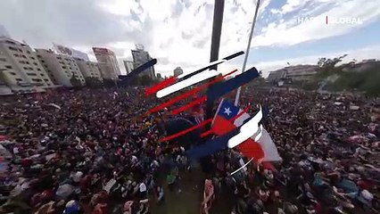 Şili eylemlerinde 'Spiderman' desteği