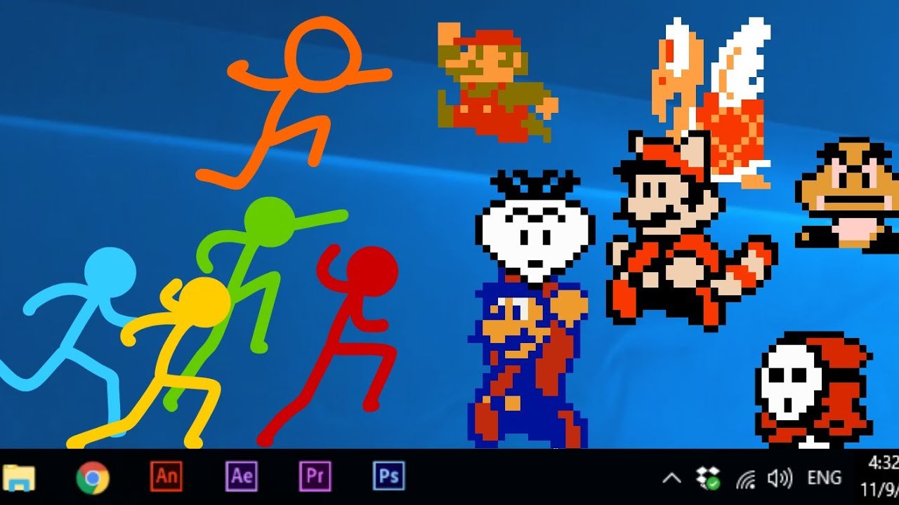 Stickmans vs. Super Mario Bros