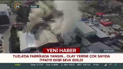 Tuzla'da fabrika yangınından ilk görüntüler