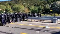Desalojo de manifestantes de Tsunami Democràtic en la frontera entre Francia y España