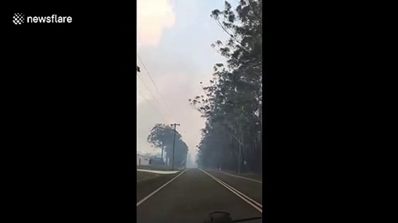 Rural area of New South Wales shrouded in smoke from bushfires