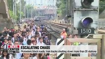 Hong Kong protest escalates bringing transport to a halt
