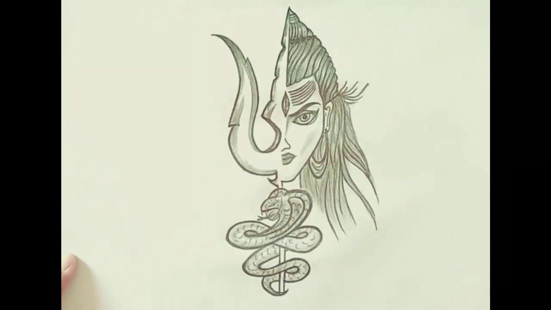 pencil drawing of lord shiva