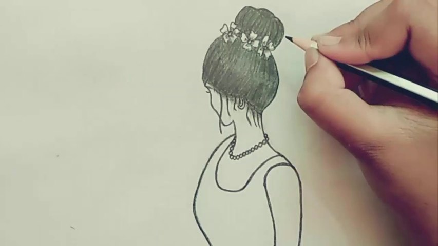 How to draw a beautiful lady sketch draw with paper pencil || art 8 paper pencil sketch