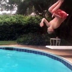 Boy trying to dive