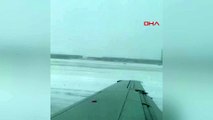 yolcu uçağı iniş sırasında pistten çıktı