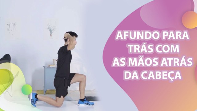 Afundo para trás com as mãos atrás da cabeça - Melhor com Saúde