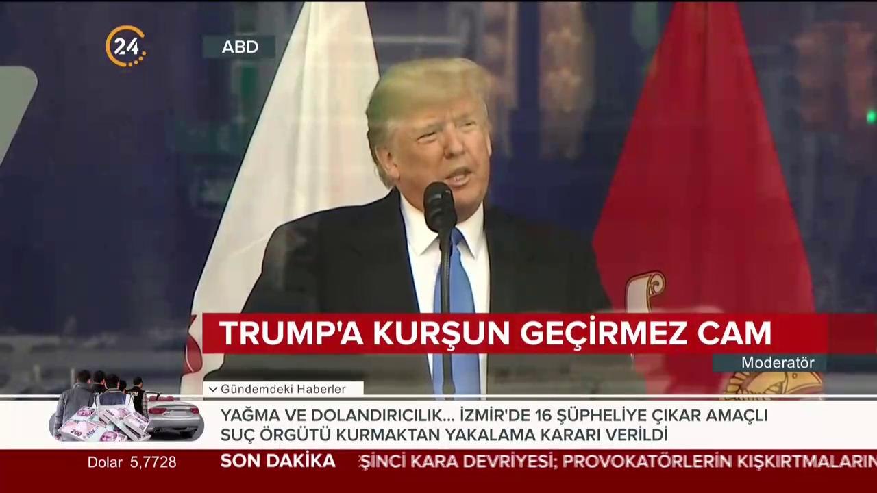 Trump kurşun geçirmez camın ardından konuştu