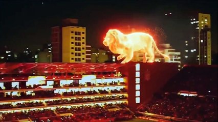 Arjantinli spor kulübü stad açılışında dev aslan hoogramı kullandı