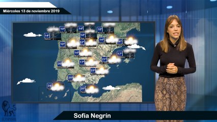 El pronóstico del tiempo para el miércoles 13 de noviembre.