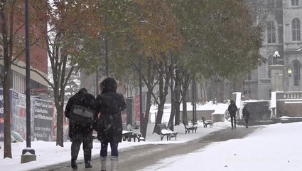 "I'm glad that it's here actually," college student happy for recent snow