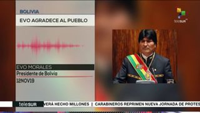 Evo Morales envía mensaje de agradecimiento al pueblo