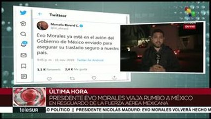Evo Morales viaja rumbo a México tras recibir asilo político