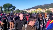 Manifestantes levantan corte en N-II para ir a manifestación en Girona