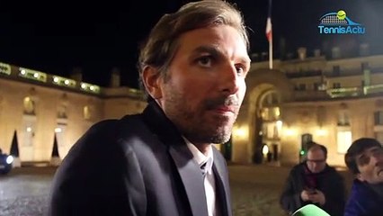 Fed Cup 2019 - Julien Benneteau à l'Élysée en béquilles et avec son pied fracturé : "Je n'étais pas à 12 grammes à Perth"