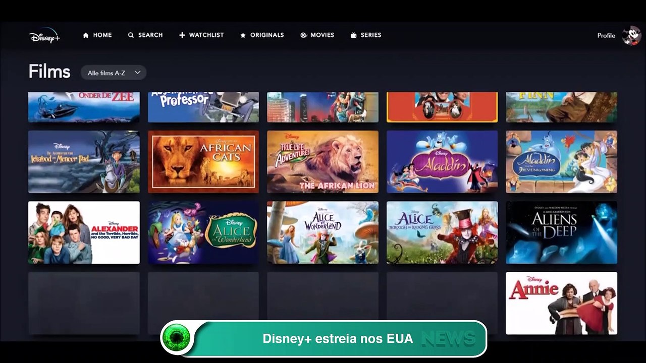 Disney+ estreia nos EUA