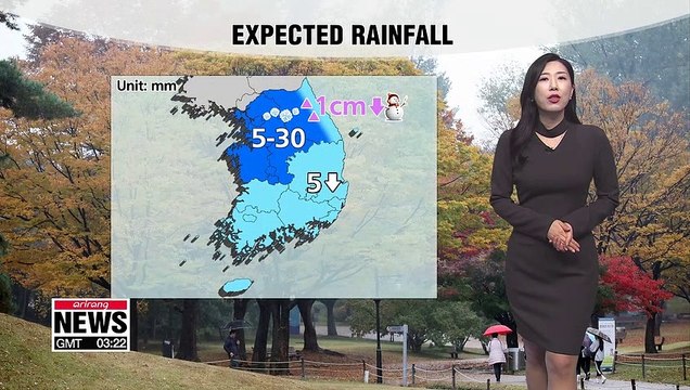 Readings plummet this afternoon, brief wintry cold snap in store for this year's Suneung