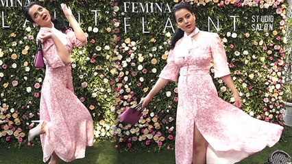 Kangana Ranaut looks sizzling in floral look at Femina Flaunt Beauty Studio; Watch video | FilmiBeat