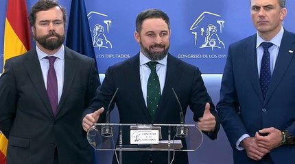 Santiago Abascal en rueda de prensa