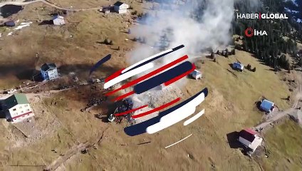 Yıkımı protesto için yayla evini ateşe verdiler