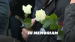 Proches et victimes du 13 novembre se recueillent avec des roses et des petits mots