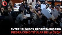 Entre jaloneos, protesta Rosario Piedra como titular de la CNDH