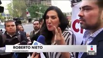 Entre protestas y jaloneos, Rosario Piedra rinde protesta como presidenta de la CNDH