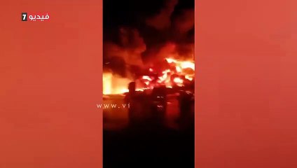 حريق هائل بخط أنابيب تابع لشركة طنطا للبترول فى البحيرة