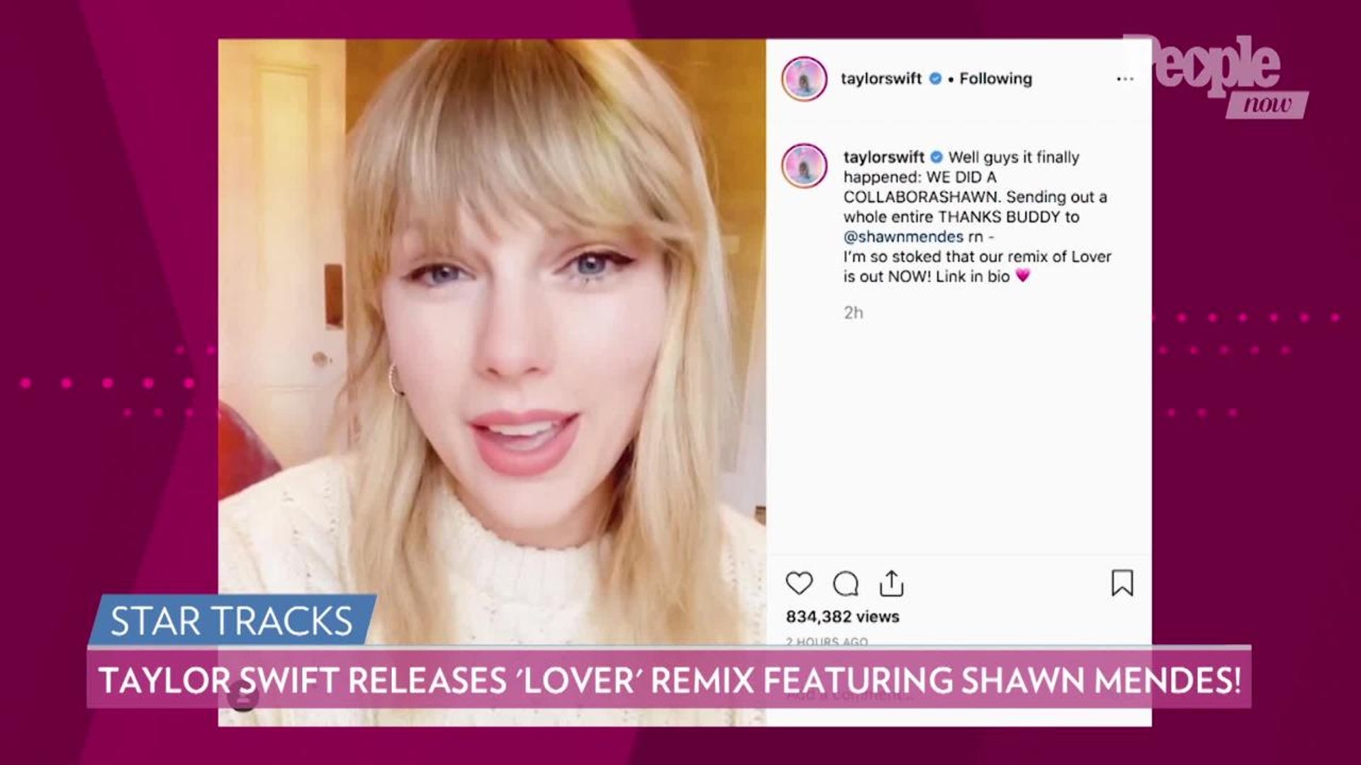 A Collaborashawn To Remember Taylor Swift And Shawn Mendes Release Remix Of Lover