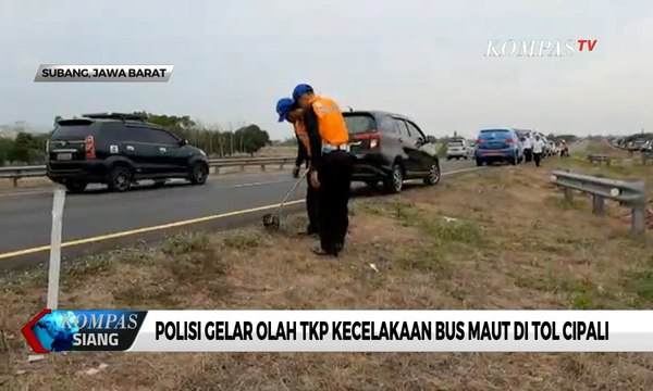 Polisi Gelar Olah TKP Kecelakaan Bus Maut Di Tol Cipali