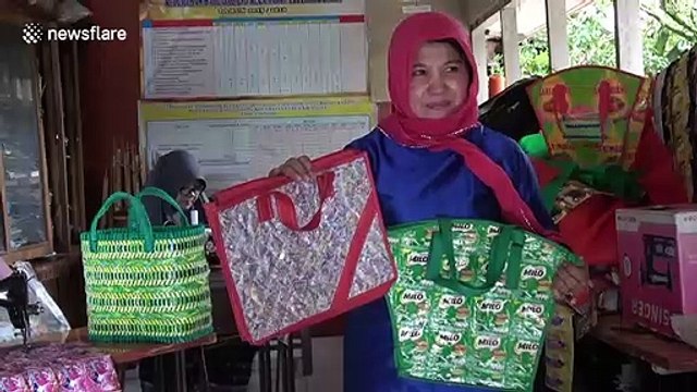 Indonesian mother establishes waste bank to help prevent plastic pollution