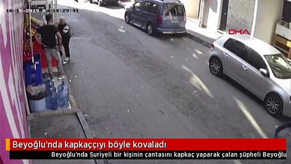 Beyoğlu'nda kapkaççıyı böyle kovaladı