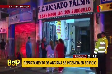 Surquillo: anciana afectada tras incendio por presunto corto circuito
