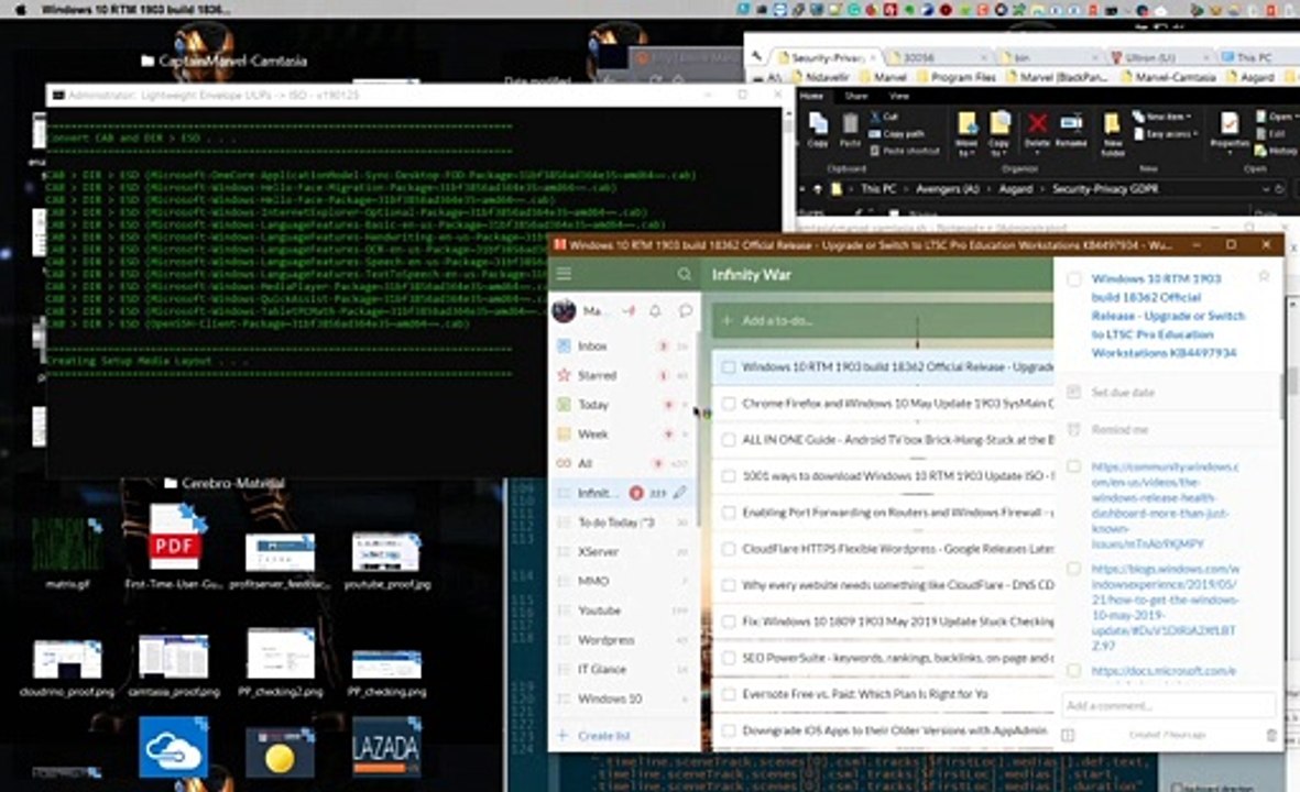 Windows 10 RTM 1903 - Update Assistant SVF2ISO UUP Rufus UEFI CCCOMA_X64FRE_EN-GB_DV9 troubleshoot