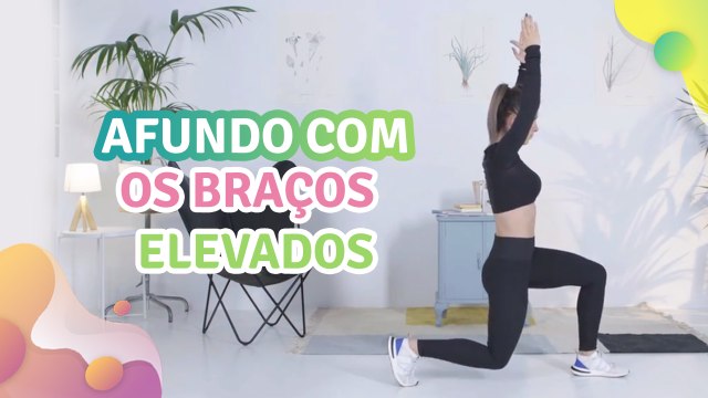 Afundo com os braços elevados - Melhor com Saúde