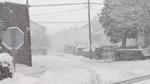 La nieve activa la alerta roja en Asturias