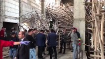Cami inşaatında çöken iskelenin altında kalan 2 kişi yaralandı (2)