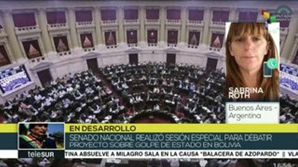 Senado argentino debate proyecto sobre golpe de Estado en Bolivia
