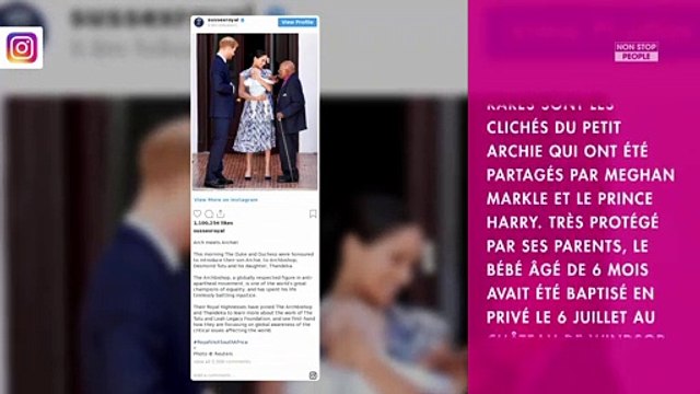 Meghan Markle et le prince Harry dévoilent un nouveau cliché d'Archie à son baptême