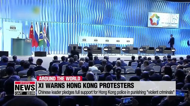 Chinese leader pledges full support for Hong Kong police in punishing violent criminals