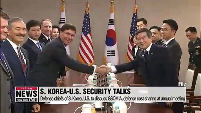 Defense chiefs of S. Korea, U.S. to discuss GSOMIA, defense cost sharing at annual meeting