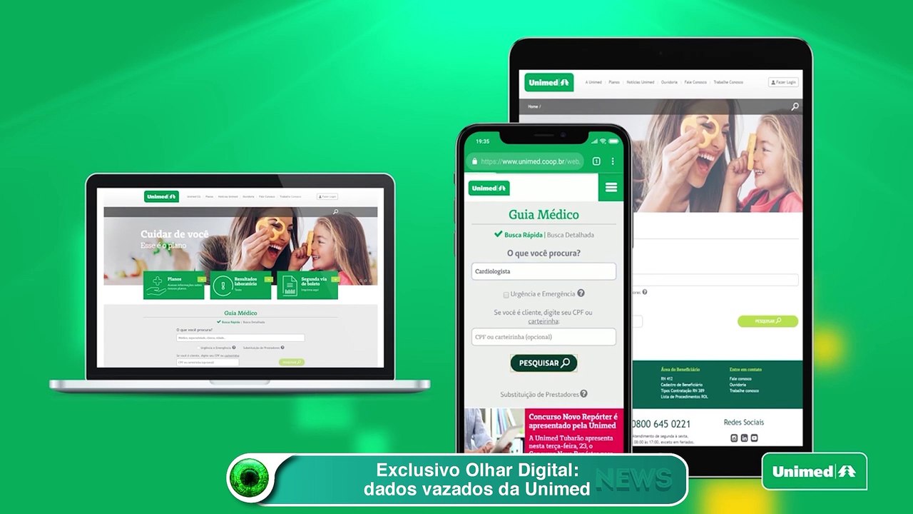 Exclusivo Olhar Digital- dados vazados da Unimed