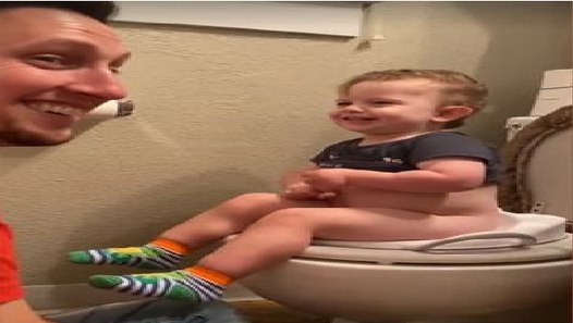 "I didn't poop, I peed", kid's funny voice has dad crying with laughter