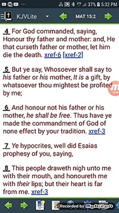 -That which goes Into the mouth defileth not a man-
