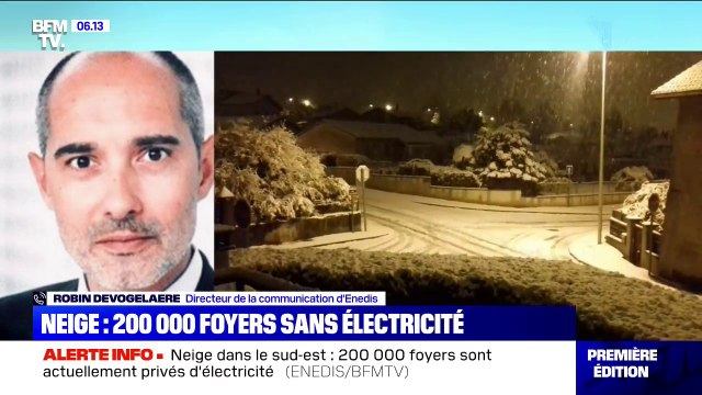Le directeur de la communication d'Enedis annonce que la tempête de neige a privé 200.000 foyers d'électricité