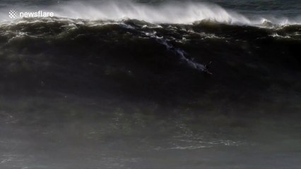 French surfer Justine Dupont 'breaks world record' for biggest wave ever ridden by a woman, conquering 70ft monster in Portugal