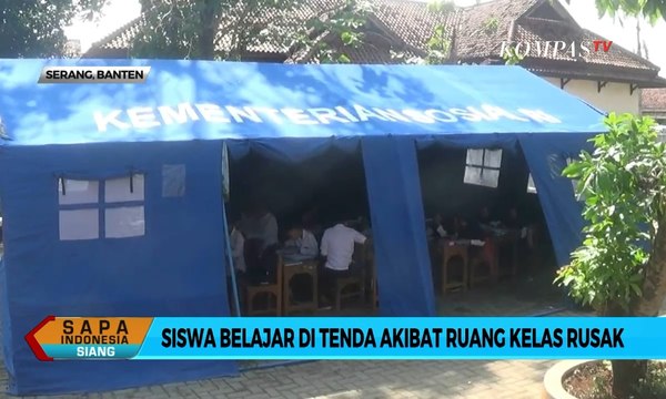 Ruang Kelas SDN di Serang Rusak, Siswa Belajar di Tenda