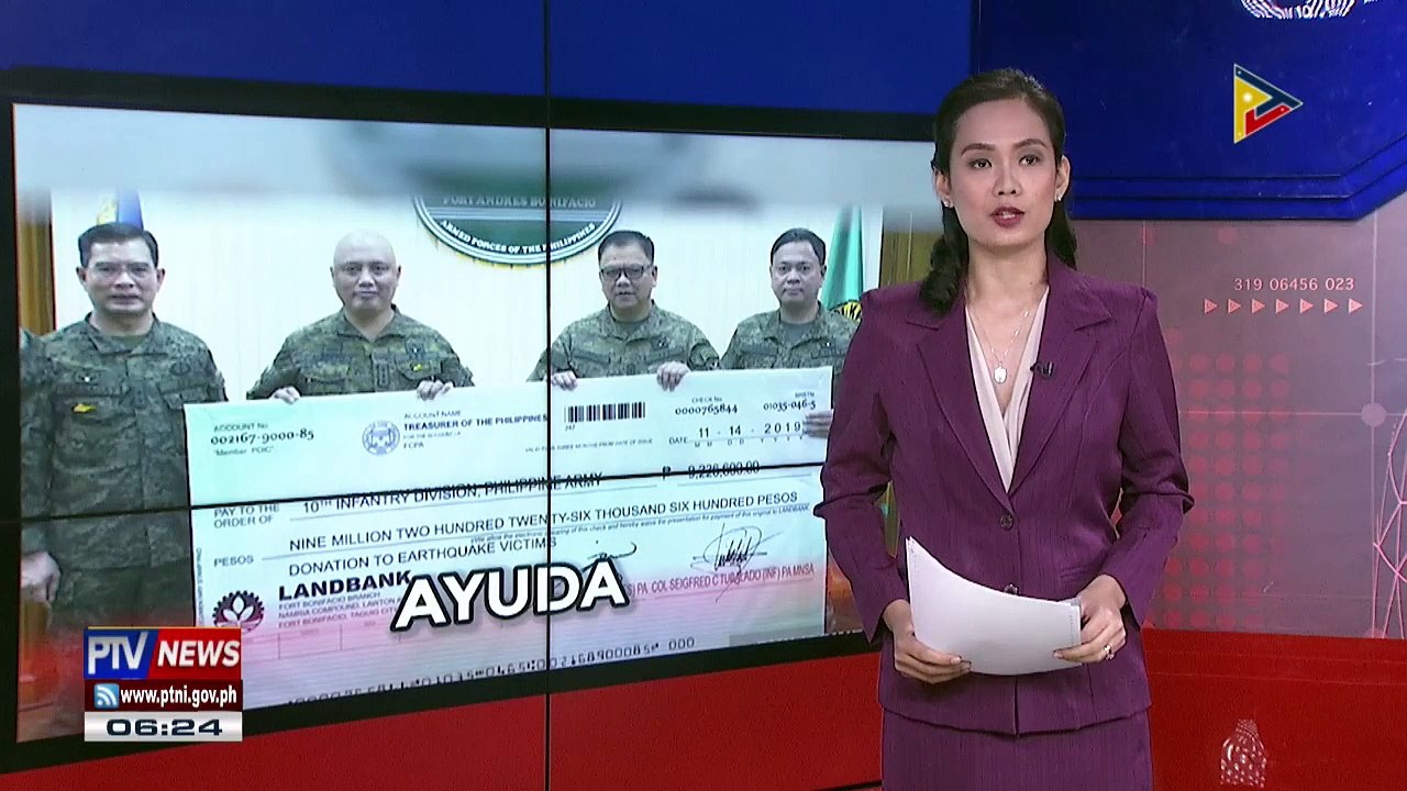 PHL army, nag-donate ng P9-M tulong para sa quake victims sa Mindanao