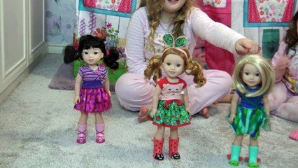 Sophia, Isabella e Alice - Mostrando a Boneca American Girl